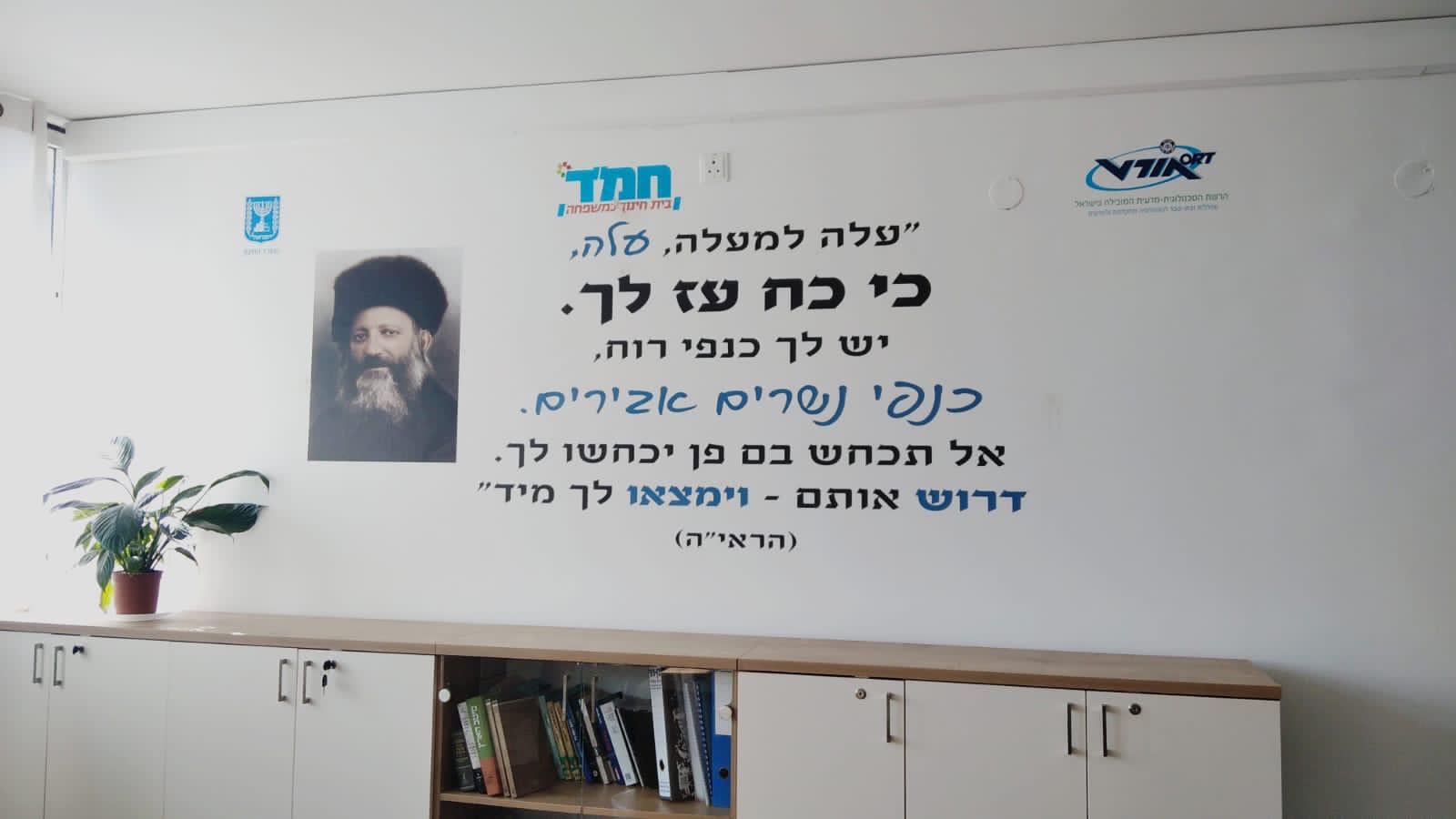 כיתוב קיר חינוכי מעוצב במוסד לימודי