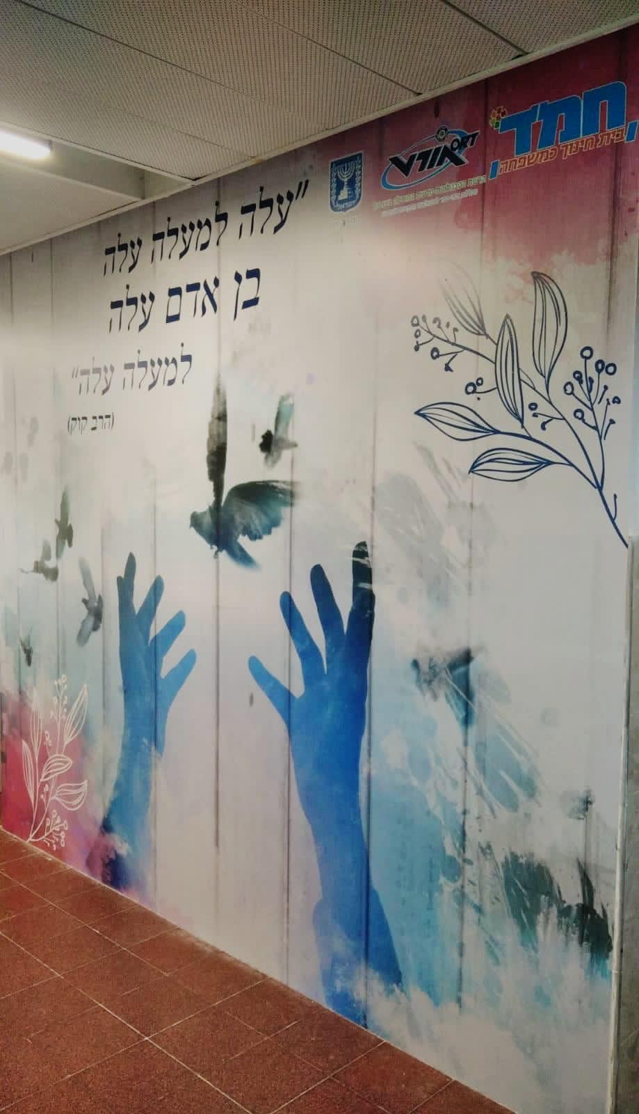 חיפוי קיר עם ידיים ופרפרים